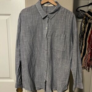 Navy Striped Button-Down Shirt